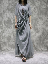 Original Solid Irregularity Pleats Dress